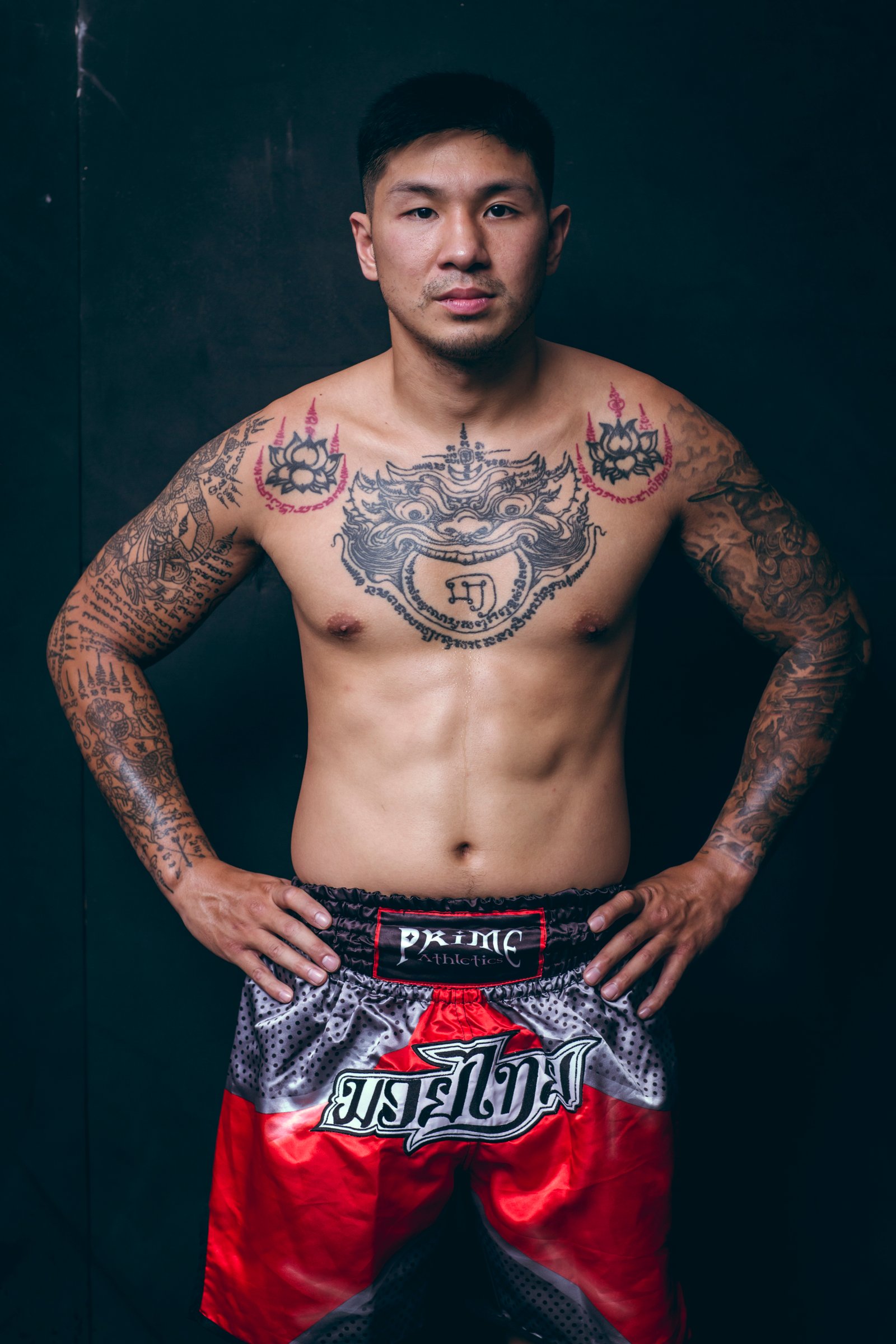 Red Metal Muay Thai Shorts